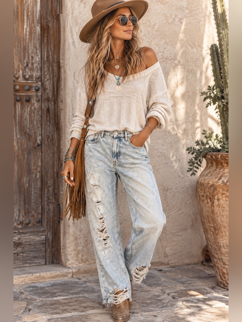 WE THE FREE/FREE PEOPLE Bonita mom jeans in light blue relaxed distressed fit